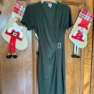 Anne Klein Dark Green Midi Dress